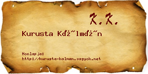 Kurusta Kálmán névjegykártya
