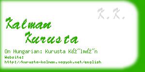 kalman kurusta business card